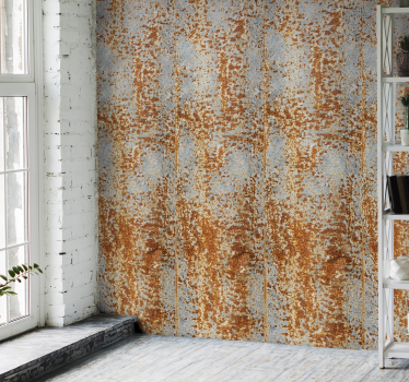 Rusten metal illusion murstenstapet - TenStickers