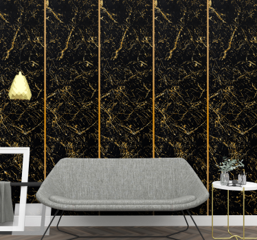 Sort og guld marmor tekstur marmor effekt tapet - TenStickers