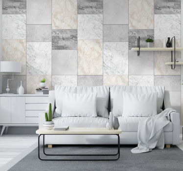 Fliser firkanter design marmor tapet - TenStickers