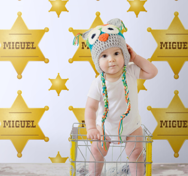 Tilpasselige sherifstjerner baby tapet - TenStickers